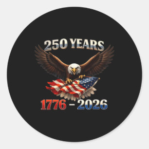 250 Jahrestag USA Patriotischer Adler 250. Unabhän Runder Aufkleber