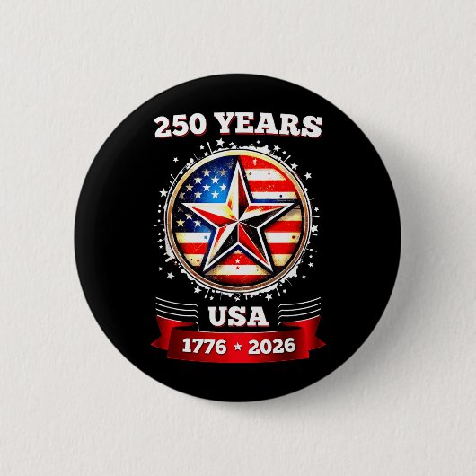 250. Jahrestag USA Patriotischer Stern Button (Vorderseite)