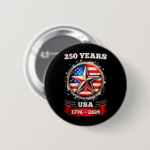 250. Jahrestag USA Patriotischer Stern Button (Vorne & Hinten)