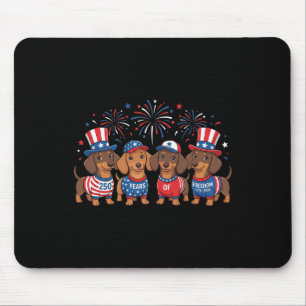 250 Jahrestag USA-Shirt Hund Dachshund 4. Juli Mousepad