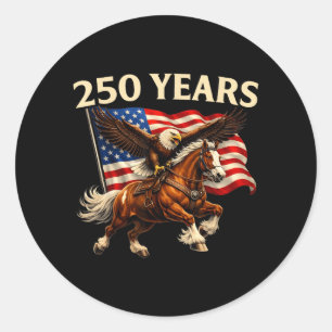 250 Jahrestag USA Western Horse Eagle 250. 4. Runder Aufkleber