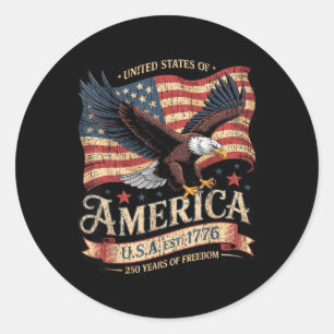 250. Jahrestag Von Amerika USA Est 1776 Runder Aufkleber