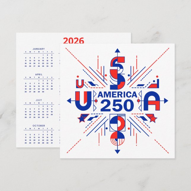 250. Jahrestag von Calendar America (Vorne/Hinten)