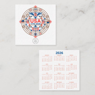 250. Jahrestag von Calendar America Quadratische Visitenkarte