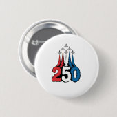 250. Jubiläum 4. Juli Jet Patriotisch Button (Vorne & Hinten)