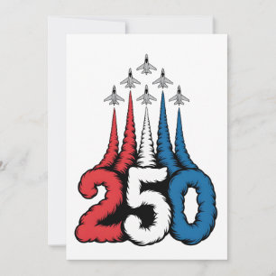 250. Jubiläum 4. Juli Jet Patriotisch Einladung