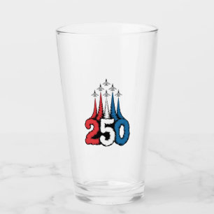 250. Jubiläum 4. Juli Jet Patriotisch Glas