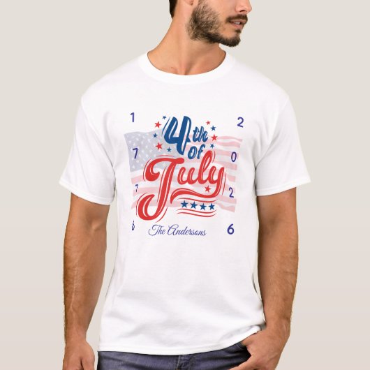 250. Jubiläum 4. Juli USA Basic T-Shirt (Vorderseite)