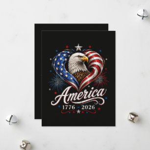 250. Jubiläum Amerika-Flagge Adler 250 Jahre Feiertagskarte