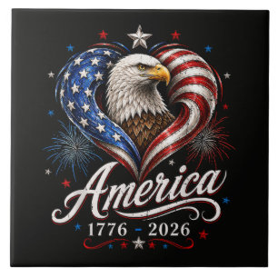 250. Jubiläum Amerika-Flagge Adler 250 Jahre Fliese