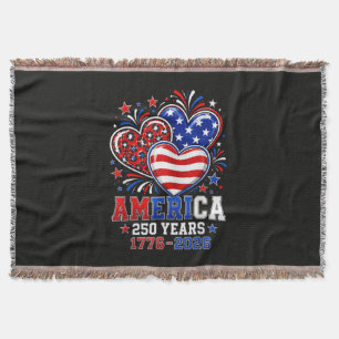 250. Jubiläum Amerika Flagge Herz 250 Jahr Frau Decke