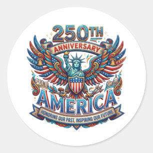 250. JUBILÄUM AMERIKA RUNDER AUFKLEBER