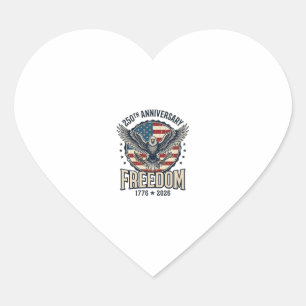 250. Jubiläum Freedom Eagle Patriotisches Vintage  Herz-Aufkleber