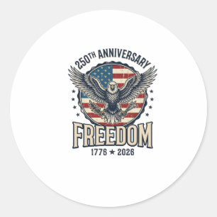 250. Jubiläum Freedom Eagle Patriotisches Vintage Runder Aufkleber