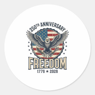 250. Jubiläum Freedom Eagle Patriotisches Vintage  Runder Aufkleber
