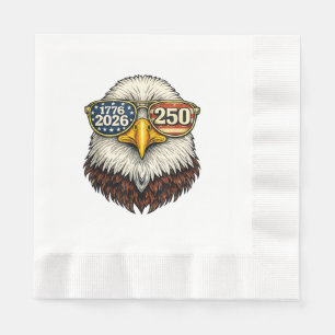 250. Jubiläum USA 1776-2026 Patriotischer Weißkopf Serviette