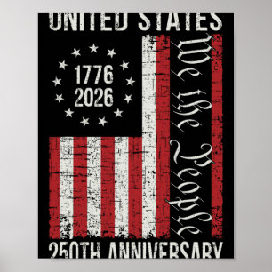 250. Jubiläum USA 250 Jahr Amerika Patriotisch 4 Poster