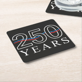 250. Jubiläum USA 250 Jahr Patriotische Flaggenwel Rechteckiger Pappuntersetzer