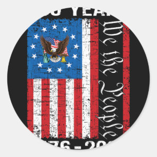 250. Jubiläum USA 250 Jahre Amerika Patriotisch 4 Runder Aufkleber