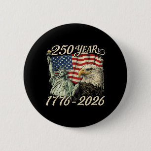 250. Jubiläum USA 250 Jahre Amerikanisch 4. Juli Button