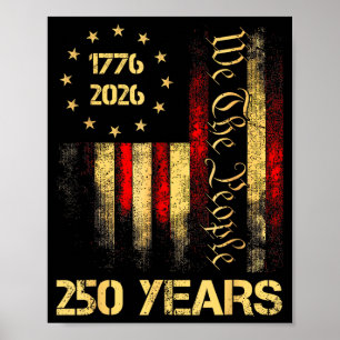 250. Jubiläum USA 250 Jahre Amerikanisch 4. Juli Poster