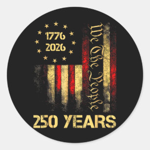 250. Jubiläum USA 250 Jahre Amerikanisch 4. Juli Runder Aufkleber