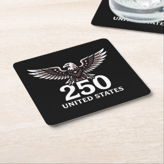 250. Jubiläum USA Adler Patriotisch Amerikanisch Rechteckiger Pappuntersetzer