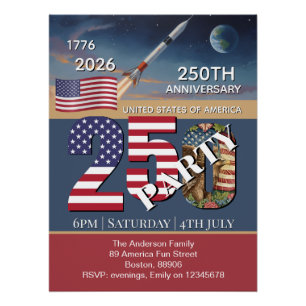 250. Jubiläum USA, Amerikanische Flagge / Patrioti Poster
