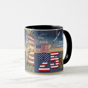250. Jubiläum USA, Amerikanische Flagge / Patrioti Tasse