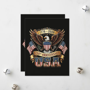 250. Jubiläum USA-Flagge 250 Jahre Amerikanisch Feiertagskarte