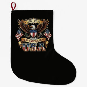 250. Jubiläum USA-Flagge 250 Jahre Amerikanisch Großer Weihnachtsstrumpf