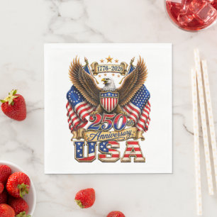 250. Jubiläum USA-Flagge 250 Jahre Amerikanisch Serviette
