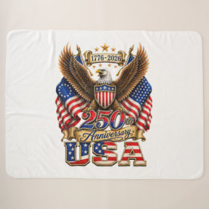 250. Jubiläum USA-Flagge 250 Jahre Amerikanisch Sherpadecke