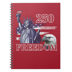 250. Jubiläum USA-Flagge Liberty Eagle Freiheit Notizblock