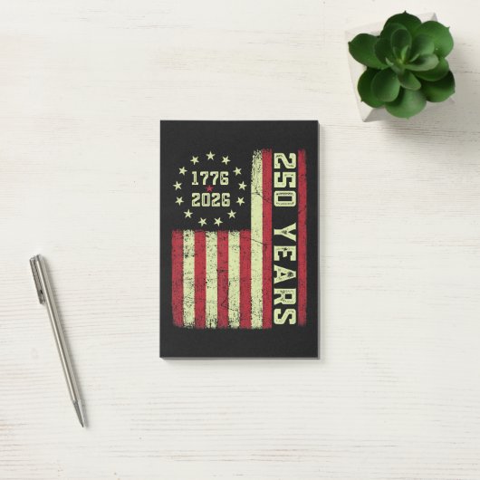 250. Jubiläum USA-Flagge Post-it Klebezettel (Büro)