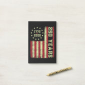 250. Jubiläum USA-Flagge Post-it Klebezettel (Auf Schreibtisch)