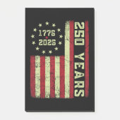 250. Jubiläum USA-Flagge Post-it Klebezettel (Vorderseite)