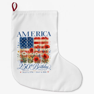 250. Jubiläum USA Frauen 4. Juli Amerika 25 Großer Weihnachtsstrumpf