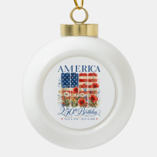 250. Jubiläum USA Frauen 4. Juli Amerika 25 Keramik Kugel-Ornament