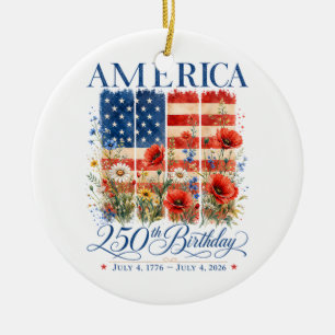 250. Jubiläum USA Frauen 4. Juli Amerika 25 Keramik Ornament