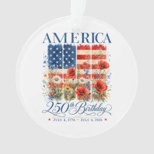 250. Jubiläum USA Frauen 4. Juli Amerika 25 Ornament