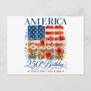 250. Jubiläum USA Frauen 4. Juli Amerika 25 Postkarte