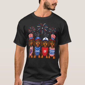 250. Jubiläum USA Hund Dachshund 4. von T-Shirt