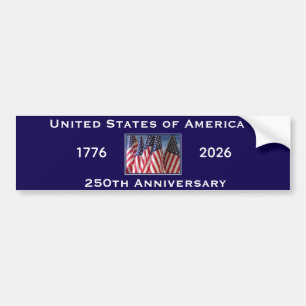 250. Jubiläum USA Patriotic American Flag Blue Autoaufkleber