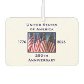 250. Jubiläum USA Patriotic American White Car Autolufterfrischer (Vorderseite)