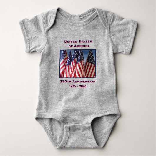 250. Jubiläum USA Patriotic Baby Strampler (Vorderseite)