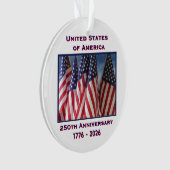 250. Jubiläum USA Patriotic Flags Acrylic Ornament (Vorderseite)