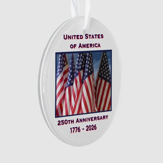 250. Jubiläum USA Patriotic Flags Acrylic Ornament (Vorderseite)