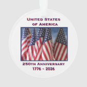 250. Jubiläum USA Patriotic Flags Acrylic Ornament (Rückseite)
