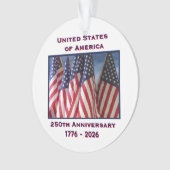 250. Jubiläum USA Patriotic Flags Acrylic Ornament (Vorderseite)